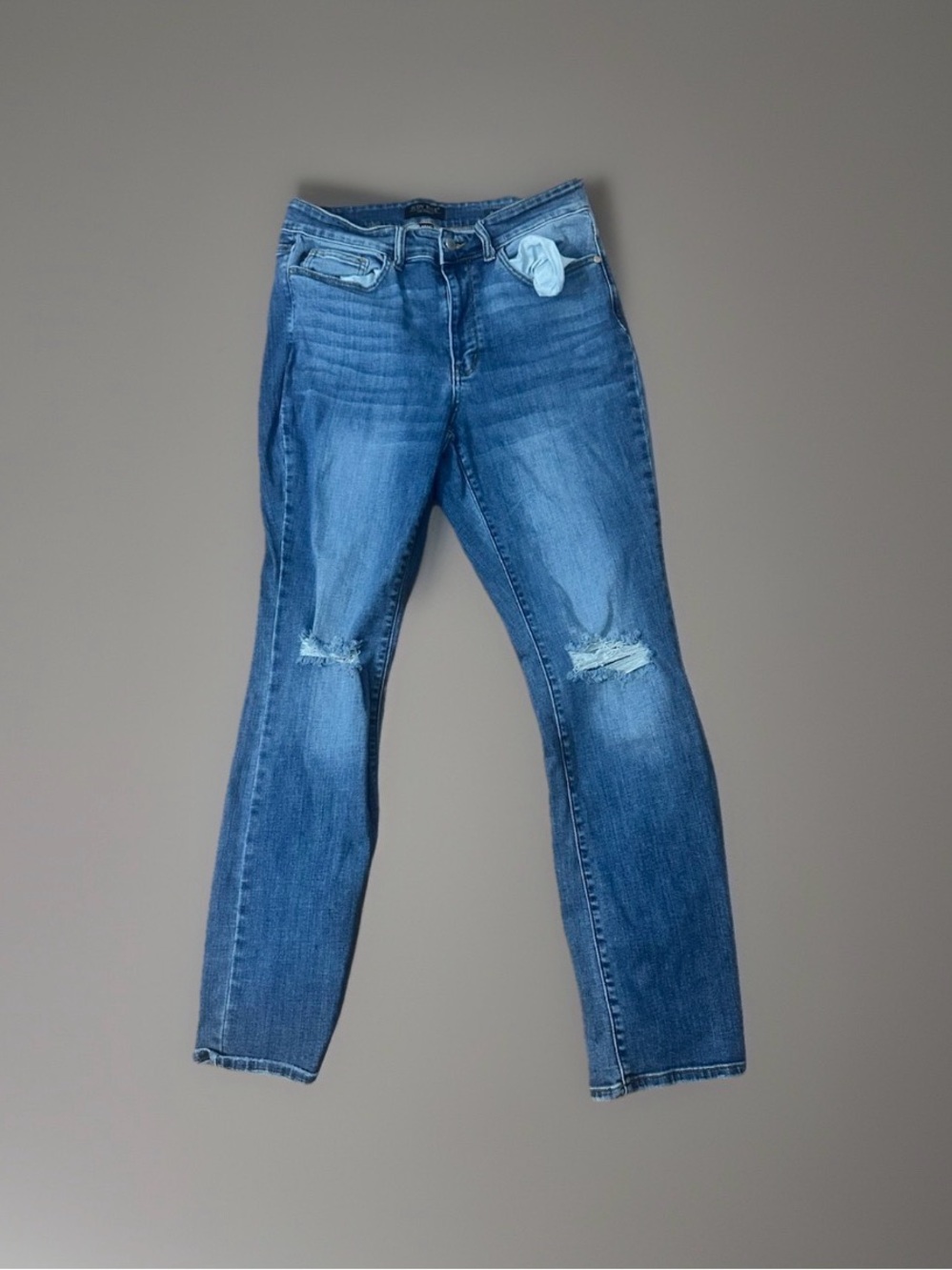 Judy Blue Medium Wash Bootcut Distressed Ripped Torn Women's Jeans Sz 14W